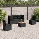vidaXL 6-piece Lounge Set with Cushions Poly Rattan Black