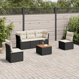 vidaXL 6-piece Lounge Set with Cushions Poly Rattan Black
