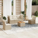vidaXL 6-piece Lounge Set with Cushions Poly Rattan Black