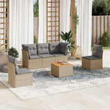 vidaXL 6-piece Lounge Set with Cushions Poly Rattan Black