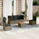 vidaXL 6-piece Lounge Set with Cushions Poly Rattan Black
