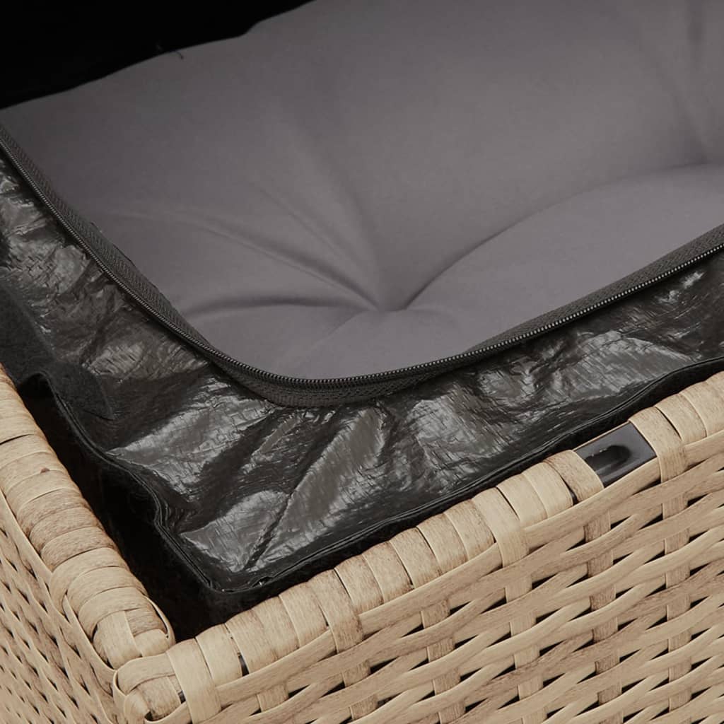 vidaXL 7-Piece Lounge Set with Cushions Poly Rattan Black