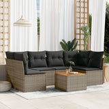 vidaXL 7-Piece Lounge Set with Cushions Poly Rattan Black
