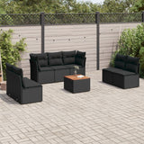 vidaXL 8-Piece Lounge Set with Cushions Poly Rattan Black