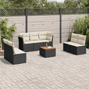 vidaXL 8-Piece Lounge Set with Cushions Poly Rattan Black