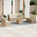 vidaXL 8-Piece Lounge Set with Cushions Poly Rattan Black
