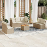vidaXL 8-Piece Lounge Set with Cushions Poly Rattan Black