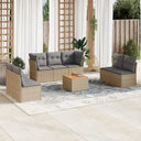 vidaXL 8-Piece Lounge Set with Cushions Poly Rattan Black