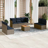 vidaXL 8-Piece Lounge Set with Cushions Poly Rattan Black