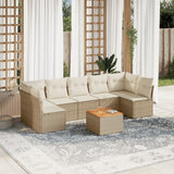 vidaXL 8-Piece Lounge Set with Cushions Poly Rattan Black