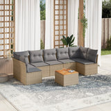 vidaXL 8-Piece Lounge Set with Cushions Poly Rattan Black
