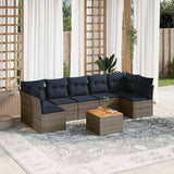 vidaXL 8-Piece Lounge Set with Cushions Poly Rattan Black