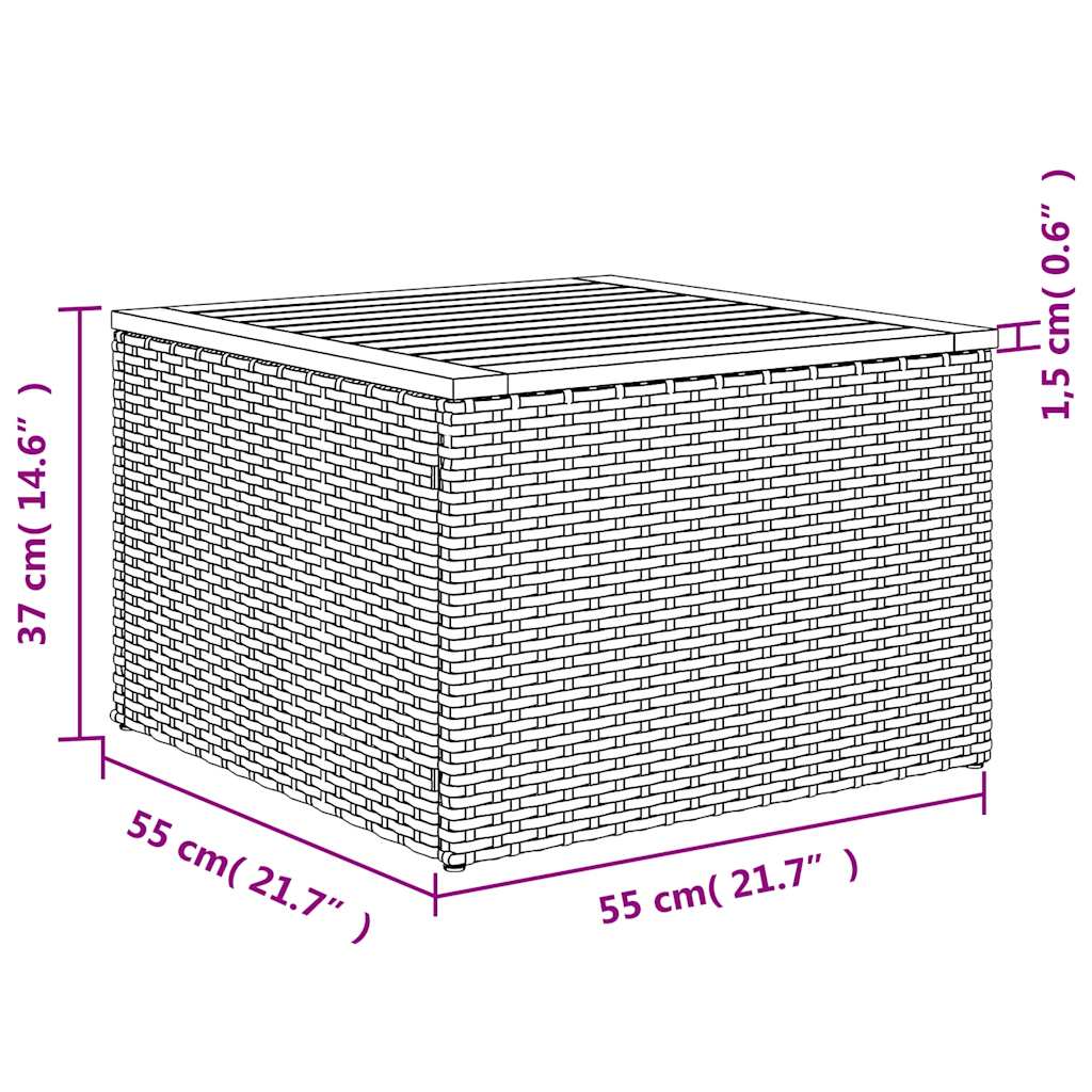 vidaXL 9-delige Loungeset met kussens poly rattan zwart