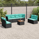 vidaXL 9-delige Loungeset met kussens poly rattan grijs