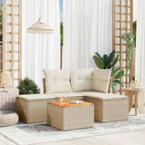 vidaXL 5-delige Loungeset met kussens poly rattan zwart