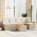 vidaXL 6-Piece Lounge Set with Cushions Poly Rattan Black