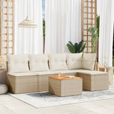 vidaXL 6-Piece Lounge Set with Cushions Poly Rattan Black