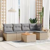 vidaXL 6-Piece Lounge Set with Cushions Poly Rattan Black