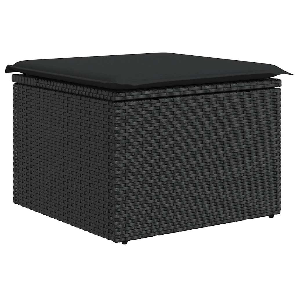 vidaXL 6-piece Lounge Set with Cushions Poly Rattan Black
