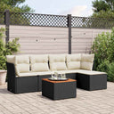 vidaXL 6-piece Lounge Set with Cushions Poly Rattan Black