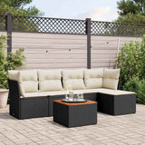 vidaXL 6-piece Lounge Set with Cushions Poly Rattan Black