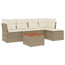 vidaXL 6-piece Lounge Set with Cushions Poly Rattan Black