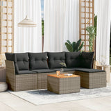 vidaXL 6-piece Lounge Set with Cushions Poly Rattan Black
