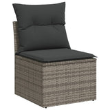 vidaXL 5-delige Loungeset met kussens poly rattan zwart