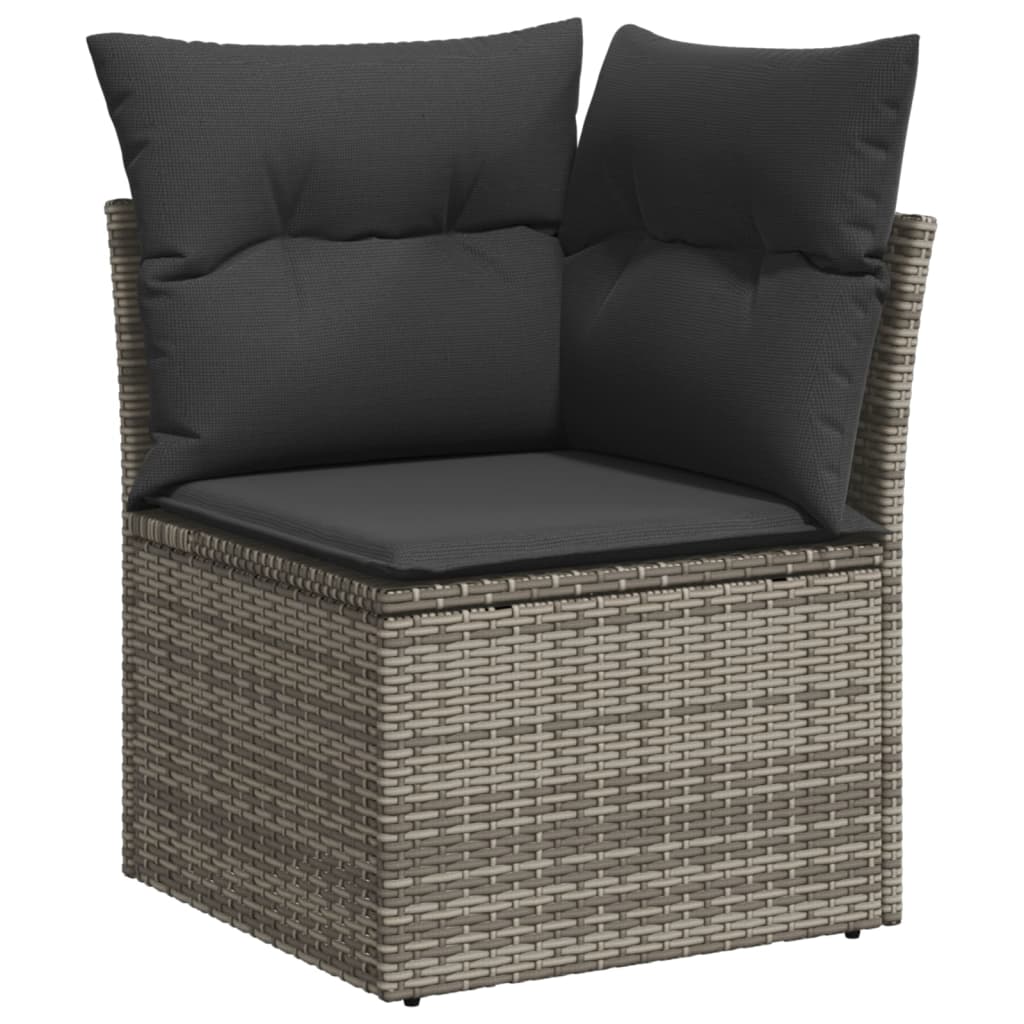 vidaXL 5-delige Loungeset met kussens poly rattan zwart