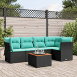 vidaXL 6-Piece Lounge Set with Cushions Poly Rattan Black