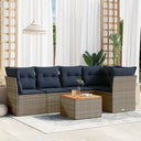 vidaXL 6-Piece Lounge Set with Cushions Poly Rattan Black