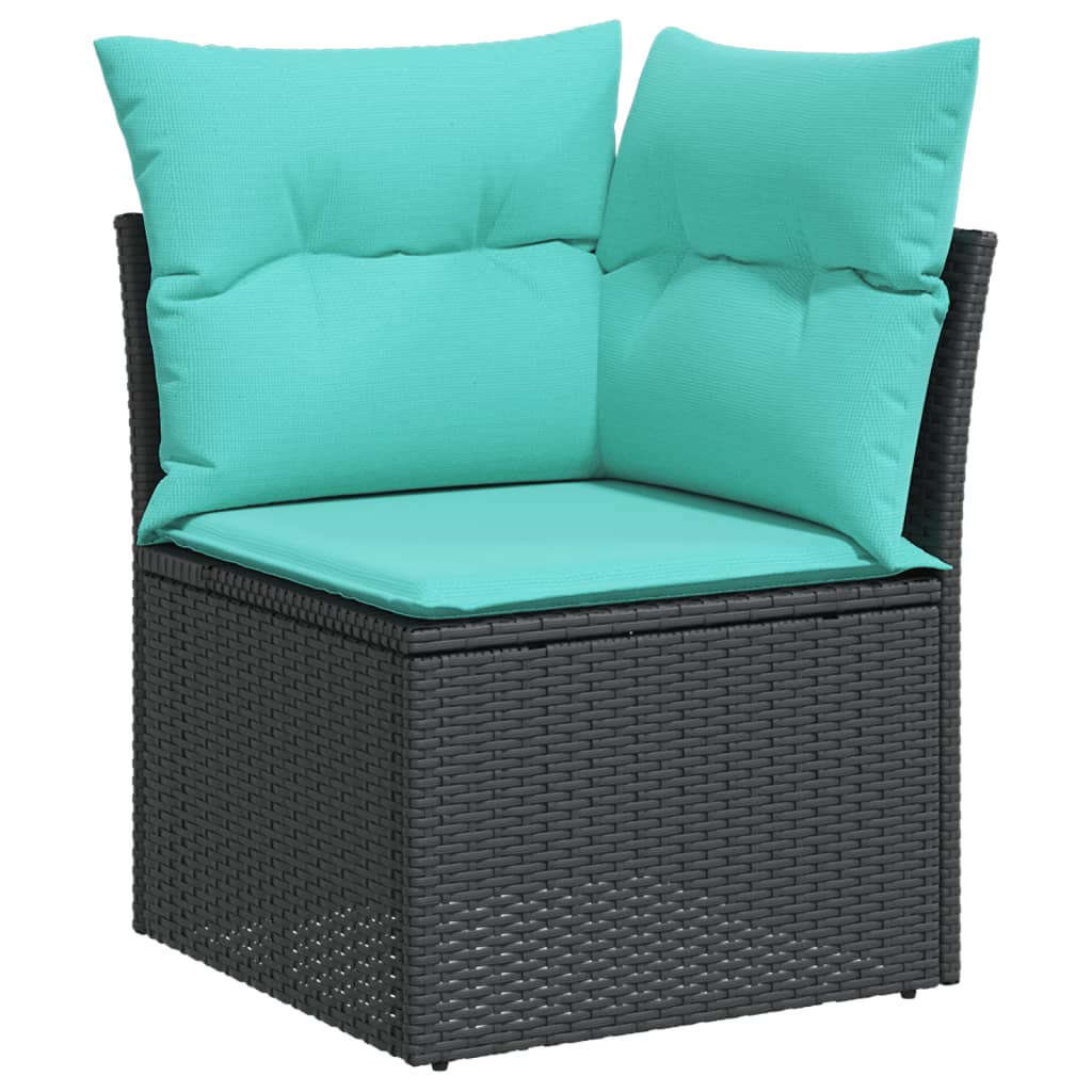 vidaXL 6-Piece Lounge Set with Cushions Poly Rattan Black