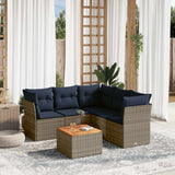 vidaXL 6-Piece Lounge Set with Cushions Poly Rattan Black