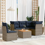 vidaXL 6-Piece Lounge Set with Cushions Poly Rattan Black