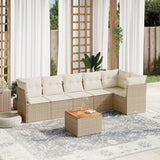 vidaXL 7-delige Loungeset met kussens poly rattan zwart