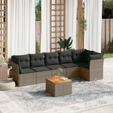 vidaXL 7-delige Loungeset met kussens poly rattan zwart
