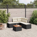 vidaXL 6-Piece Lounge Set with Cushions Poly Rattan Black