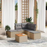 vidaXL 6-Piece Lounge Set with Cushions Poly Rattan Black