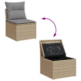 vidaXL 6-Piece Lounge Set with Cushions Poly Rattan Black