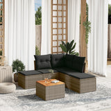 vidaXL 6-Piece Lounge Set with Cushions Poly Rattan Black