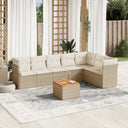 vidaXL 8-delige Loungeset met kussens poly rattan zwart