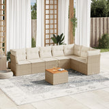 vidaXL 8-delige Loungeset met kussens poly rattan zwart