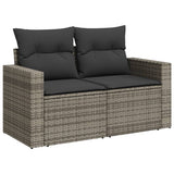 vidaXL 8-delige Loungeset met kussens poly rattan zwart