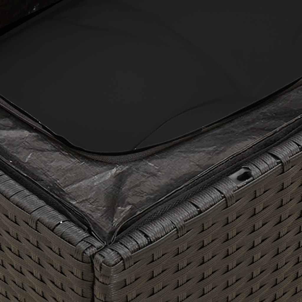 vidaXL 9-delige Loungeset met kussens poly rattan zwart