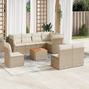 vidaXL 9-delige Loungeset met kussens poly rattan zwart