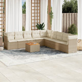 vidaXL 10-Piece Lounge Set with Cushions Poly Rattan Black