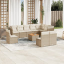 vidaXL 11-delige Loungeset met kussens poly rattan zwart