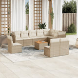 vidaXL 11-delige Loungeset met kussens poly rattan zwart