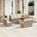 vidaXL 12-delige Loungeset met kussens poly rattan zwart