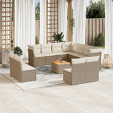 vidaXL 12-delige Loungeset met kussens poly rattan zwart
